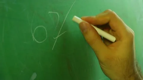 Doing math problems chalk board Stock Footage 11712913