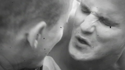 Doing pantomime in front of the mirror, in the manner of silent movies Stock Footage 48874891