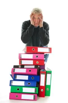 Doing paper administration Stock-Fotos