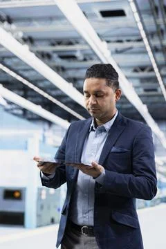 Doing quality control, semiconductor substrates and businessman Stock Photos