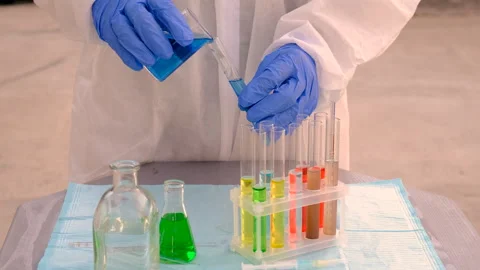 Doing tests in the lab. Selective focus. Stock Footage 284742487