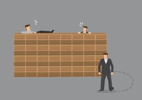 Doing Things the Hard Way Versus Taking Easy Route Cartoon Vector Illustratio Stock Illustration