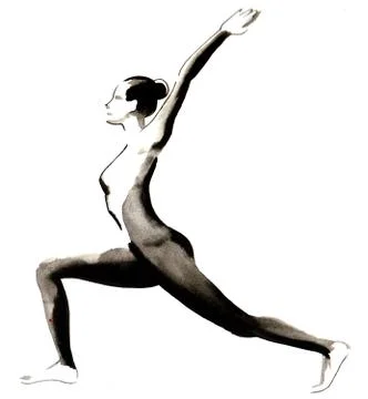 Doing yoga Illustrazione stock