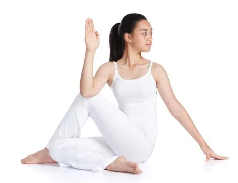 Doing yoga Stock Photos