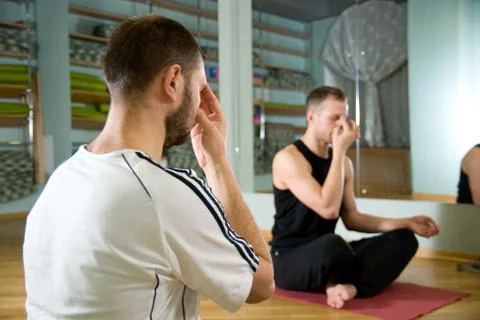 Doing Yoga 스톡 사진