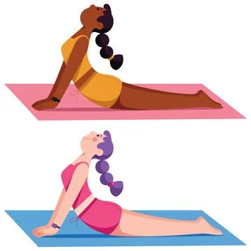 Doing Yoga on White Stock Illustration