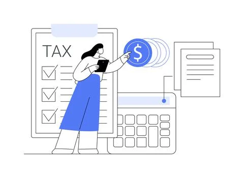 Doing your taxes abstract concept vector illustration. Stock Illustration