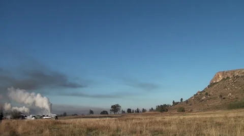 Doiuble-headed steam freight train Video stock 57134659