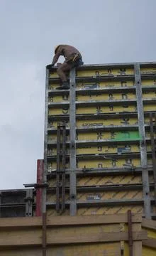 Doka formwork on the construction side Stock Photos
