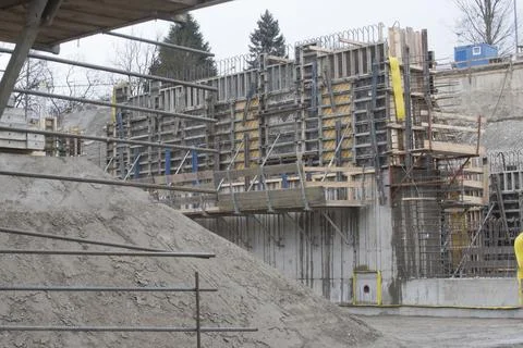 Doka formwork on the construction side Foto stock