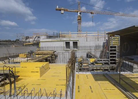 Doka formwork on the construction side Stock Photos