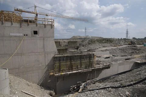 Doka formwork on the construction side Stock Photos