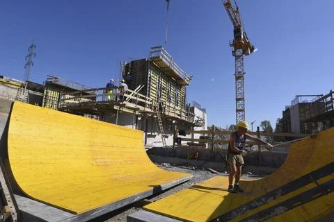 Doka formwork on the construction side Stock Photos