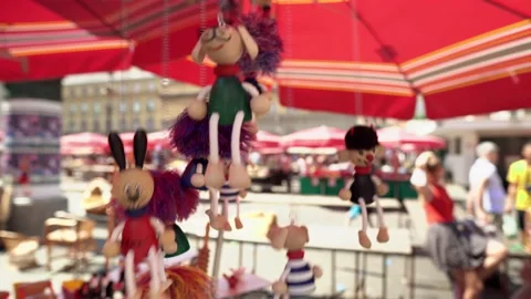 Dolac market in Zagreb Stock Footage 203221344