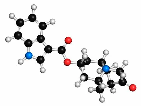 Dolasetron nausea drug molecule Stock Illustration