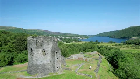 Dolbadarn Castle, landmark in Llanberis Pass, northern Wales. Beautiful his.. Stock Footage 339908617