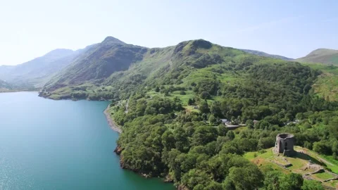 Dolbadarn Castle, landmark in Llanberis Pass, northern Wales. Beautiful his.. Stock Footage 339909701