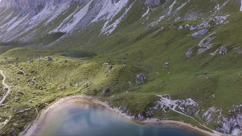 D'Olbe lake from above Stock Footage 111069614