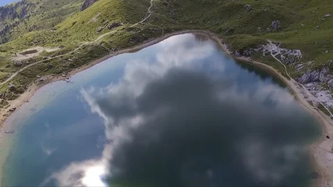 D'Olbe lake from above Stock Footage 111070221