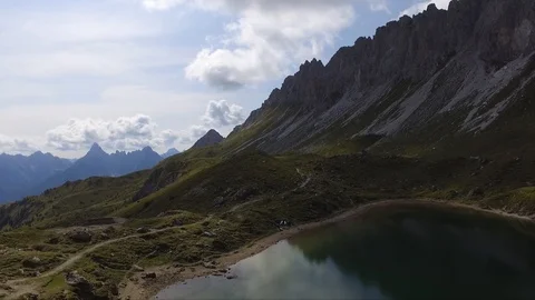 D'Olbe lake from above Stock Footage 111070313