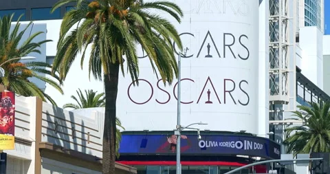 Dolby Theater prior to Oscar Academy Award Nomination in Hollywood, 4K Stock Footage