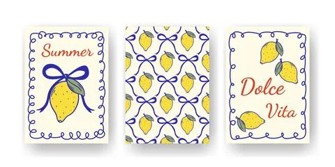 Dolce Vita postcard set vector graphics Stock Illustration