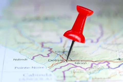 Dolisie, Congo pin on map Stock Photos