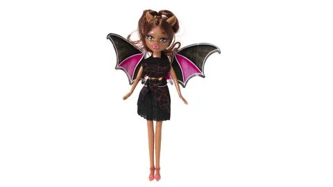 Doll with butterfly wings. isolated on white background Stock Photos