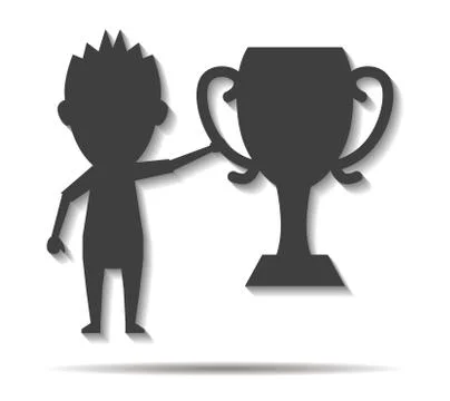 Doll champion double shadow icon vector Stock Illustration