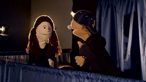 Doll characters their part in the scene Stock Footage 113821735