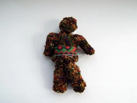 Doll handmade and retro objects composition Fotos de archivo