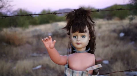 Doll Horror Hanging Handheld Close Stock Footage 58336839