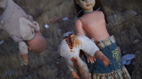 Doll Horror Psycho Smacking Doll POV Stock Footage 60235259