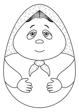 Doll matreshka, contours Stock Illustration