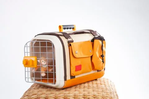 Doll monkey in the cage Stock Photos