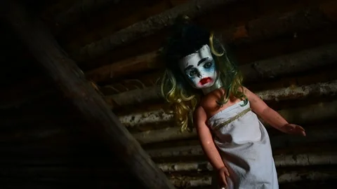Doll in the old attic Stock Footage 135387801