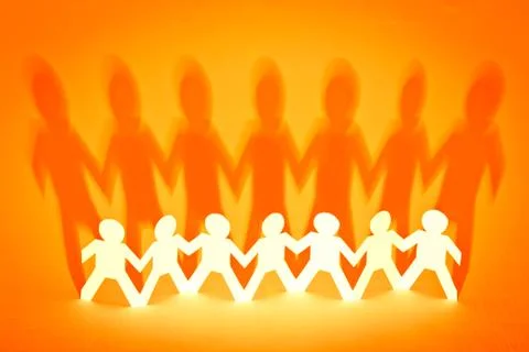 Doll paper teamwork concept Stock Illustration