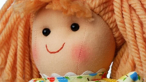 Doll ragdoll cute smiling close up portrait Stock Footage 123087780
