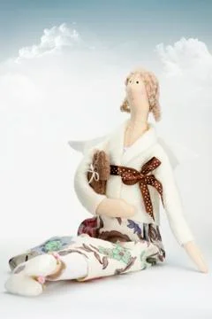 Doll with teddy bear Stock Illustration