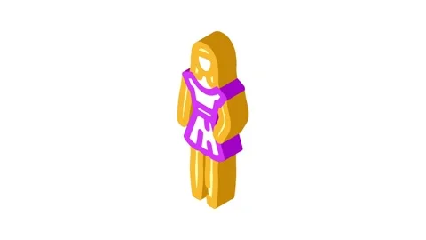Doll toy child isometric icon animation Stock Footage 327293152