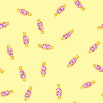 Doll toy child vector seamless pattern Stock Illustration