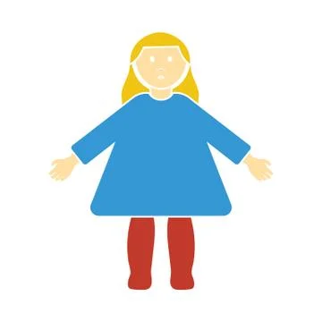 Doll toy icon Illustrazione stock