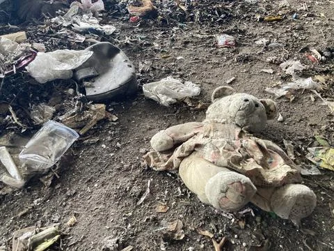 Doll waste at the waste processing site Stock Photos