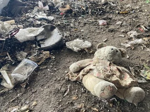 Doll waste at the waste processing site Stock Photos