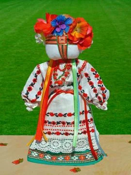 Doll with wreath Stock Photos