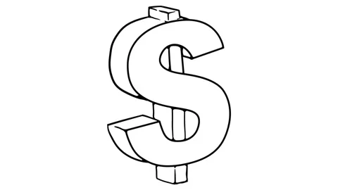 Dollar 3D whiteboard animation 4K footage Stock Footage 116571379