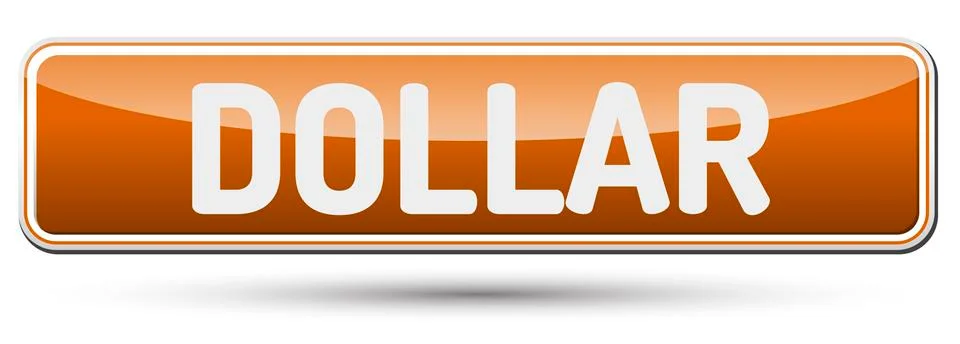 DOLLAR - Abstract beautiful button with text. Stock Illustration