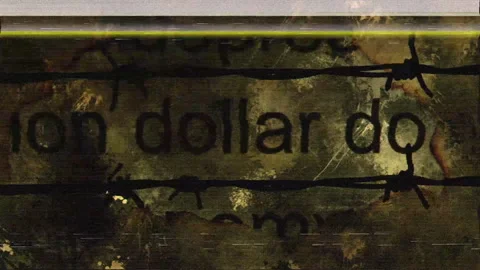 Dollar against barbwire grunge concept glitch effect Stock Footage 306702167