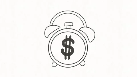 Dollar Alarm Clock Financial Deadline and Money Time Concept 動画素材 342018359