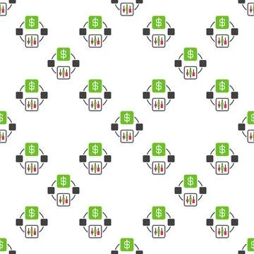Dollar and Candlestick Chart vector Trading and Investment seamless pattern Illustrazione stock